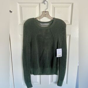 NWT beautiful mesh, sage green, Athleta sweater